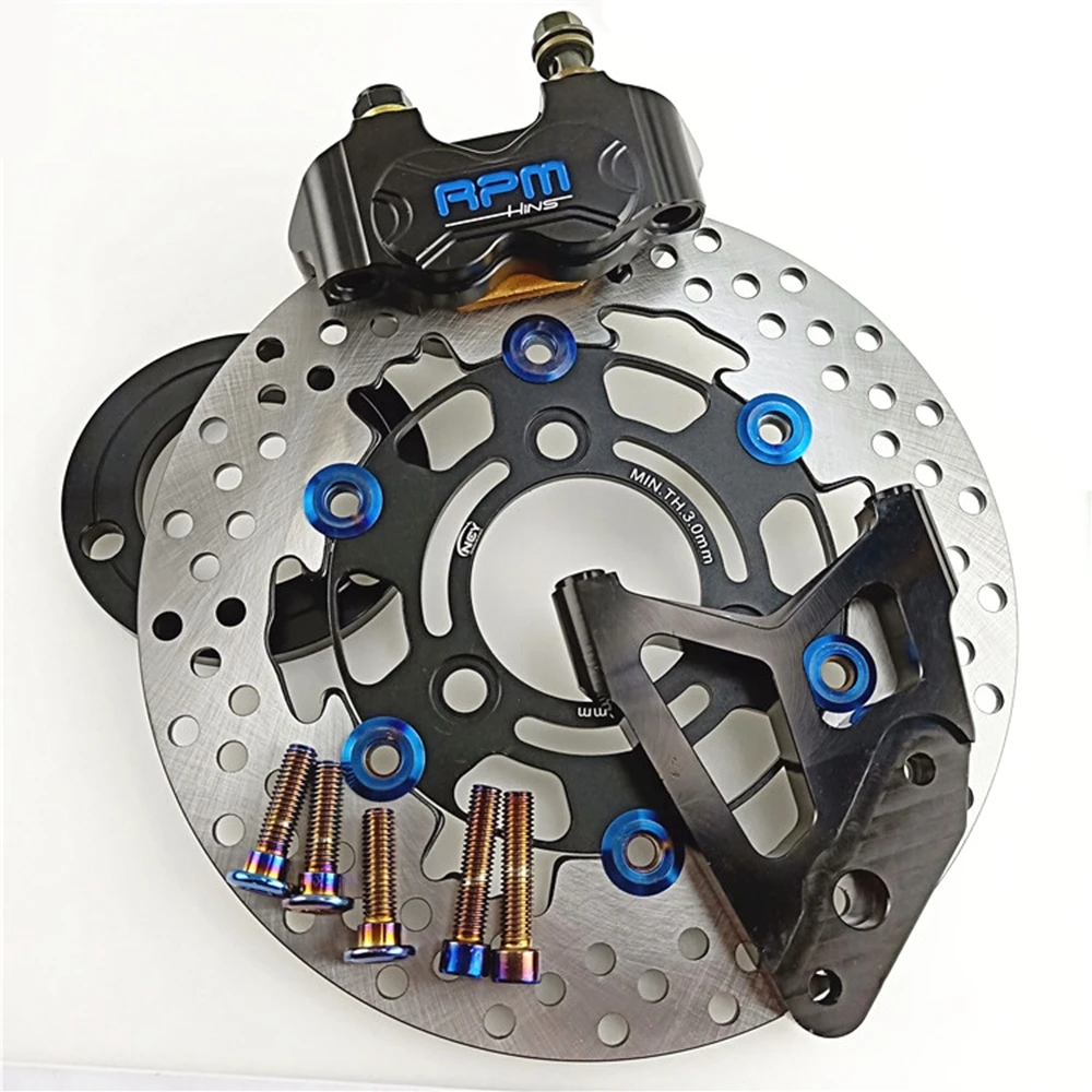 مكابح كهربائية CNC للدراجات ال - مراجعة Front Rear Brake Caliper Bracket Kit وسعره